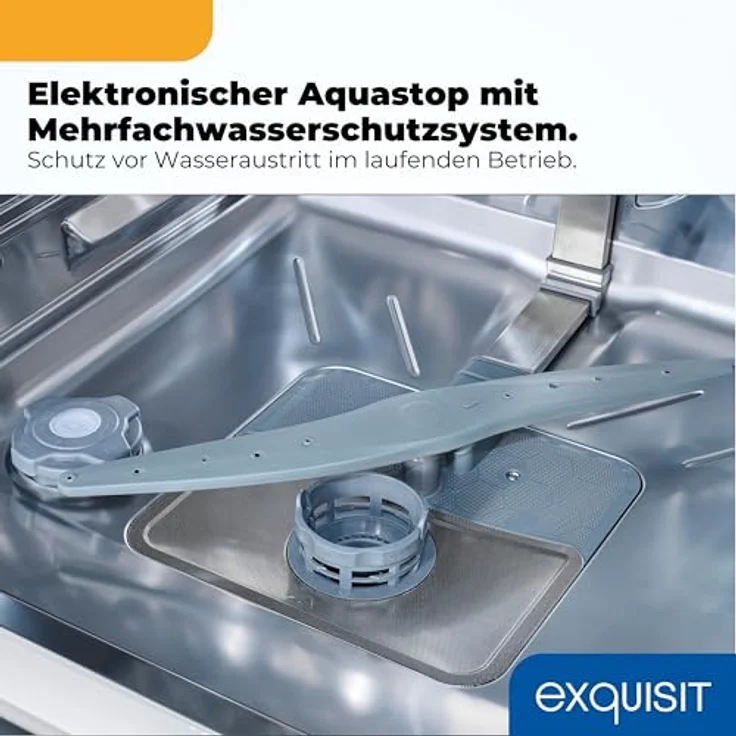 Exquisit GSP9616-450B, Stand-/Unterbau-Geschirrspüler mit 16 Maßgedecken, Energieklasse B, 45 dB, 8 Programme, Besteckschublade, halbe Beladung, weiß – Bild 7