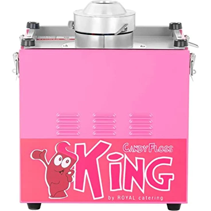 Royal Catering RCZK-1200E Zuckerwattemaschine Cotton Candy Machine mit Abdeckhaube Spuckschutz (Ø 52 cm, 1.200 W, 1 Einheit / 60 s, inkl. Zubehör) Pink – Bild 5