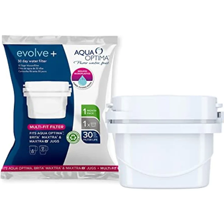 Aqua Optima Single Life Evolve Filter Karaffe Wasser 30 Tage Weiß, Nachhaltige Herstellung, geringeres CO2, Reduzierung von gasförmigen Schadstoffen in die Atmosphäre, Garantierte Sicherheit – Bild 2