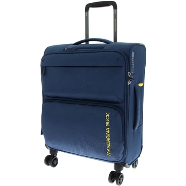 Mandarina Duck Zephyr Trolley Cabin, Koffer aus 3D-Effekt-Stoff, leicht und praktisch, blau