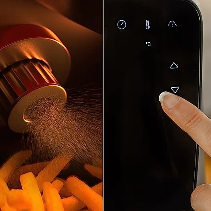 Cecotec Heißluftfritteuse Cecofry Rain. 5,5 l, integrierte Ölbrause, 7 Stufen, fortschrittliche Technologie, 1550 W, Touchpanel. – Bild 4