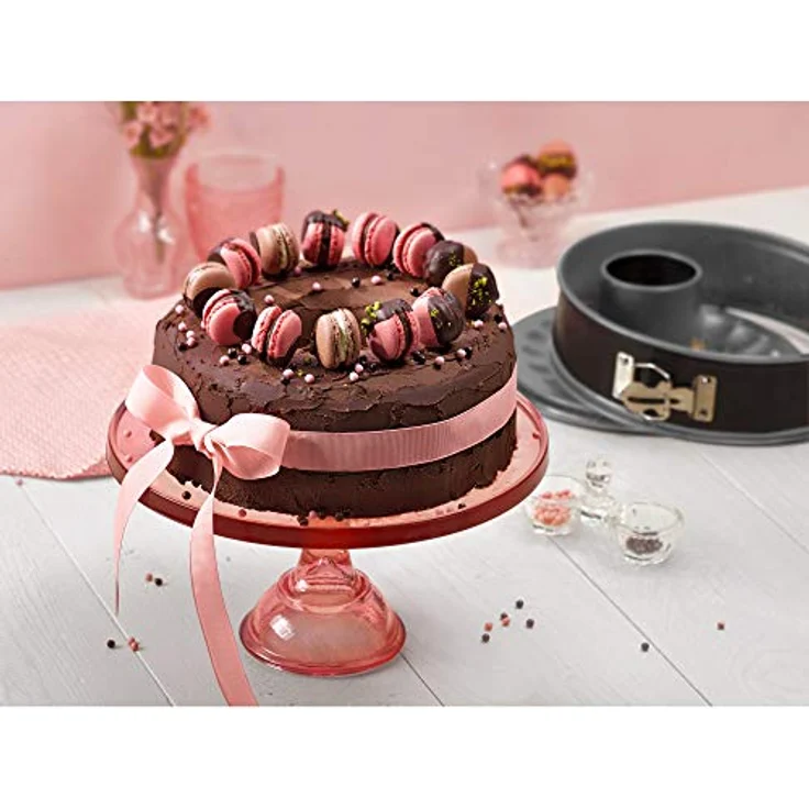 Kaiser Inspiration Springform 26 cm rund, 2 Böden, Flach- und Rohrboden, runde Backform, antihaftbeschichtet, auslaufsicher, mit Rezept – Bild 4