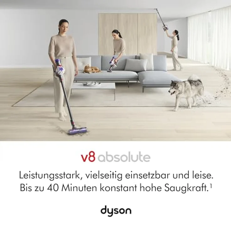 DYSON Akku-Hand-und Stielstaubsauger V8 Absolute, Beutellos, 425 W, mit bis zu 40 Minuten Laufzeit – Bild 2
