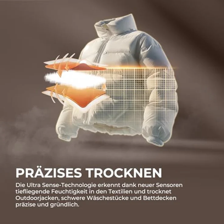 Haier HD90-A687U1, Wärmepumpentrockner 9kg, Energieeffizienzklasse A, AI Power Inverter Motor, Ultra Sense Technologie, Hygiene-Option, hOn App – Bild 4