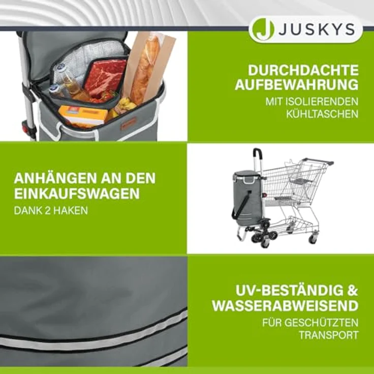 Juskys Einkaufstrolley für Treppen - 56 L, modern & klappbar, Grau – Bild 4