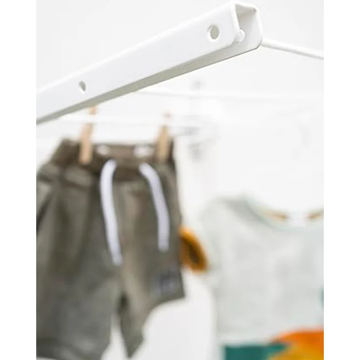 Sauvic 89420 - Wäscheständer für die Wand, weiß, klappbarer – Bild 4
