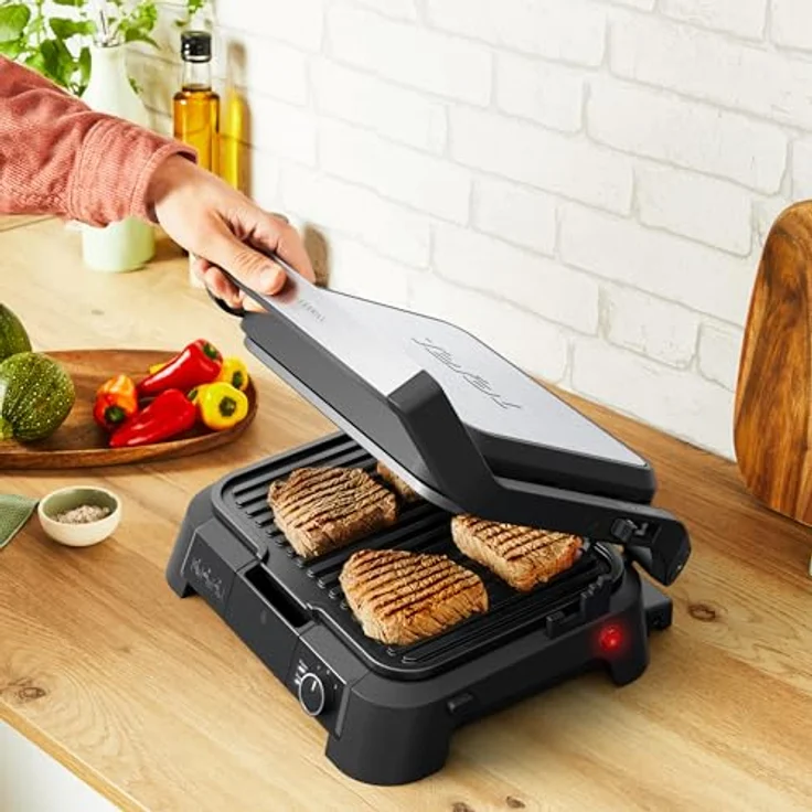 Tefal SuperGrill 3in1 Kontaktgrill, BBQ-Funktion, Ofenposition mit 3 Höhen, 600 cm² Grillfläche, regelbarer Thermostat, 3 Temperaturstufen, 2000 Watt, Schwarz/Silber – Bild 4