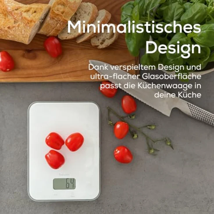BEURER Küchenwaage KS 19 Pure White, Digitale Küchenwaage bis 5kg, 1-g-Genauigkeit mit Sensor-Touch-Panel – Bild 5