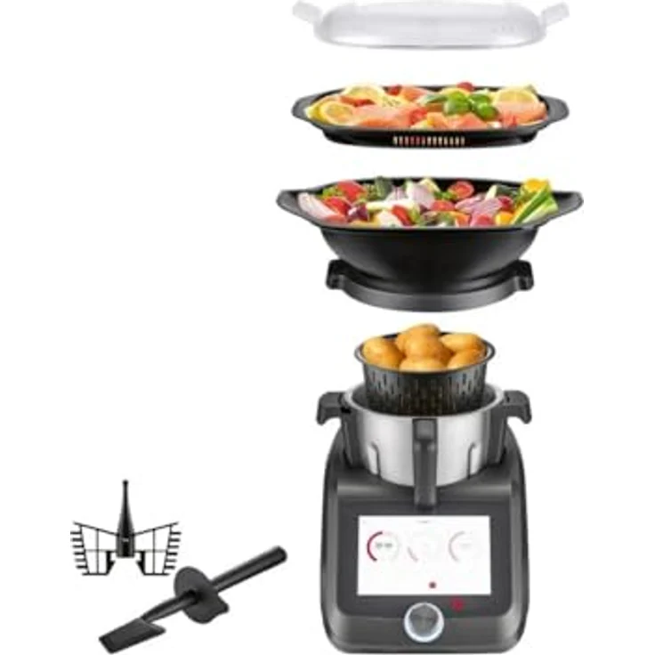 SILVERCREST® KITCHEN TOOLS Monsieur Cuisine Smart SKMS 1200 C1, Multikocher mit 16 Funktionen, Anthrazit Matt, inklusive kostenloser Pilot Cooking App und über 1000 Rezepten – Bild 3
