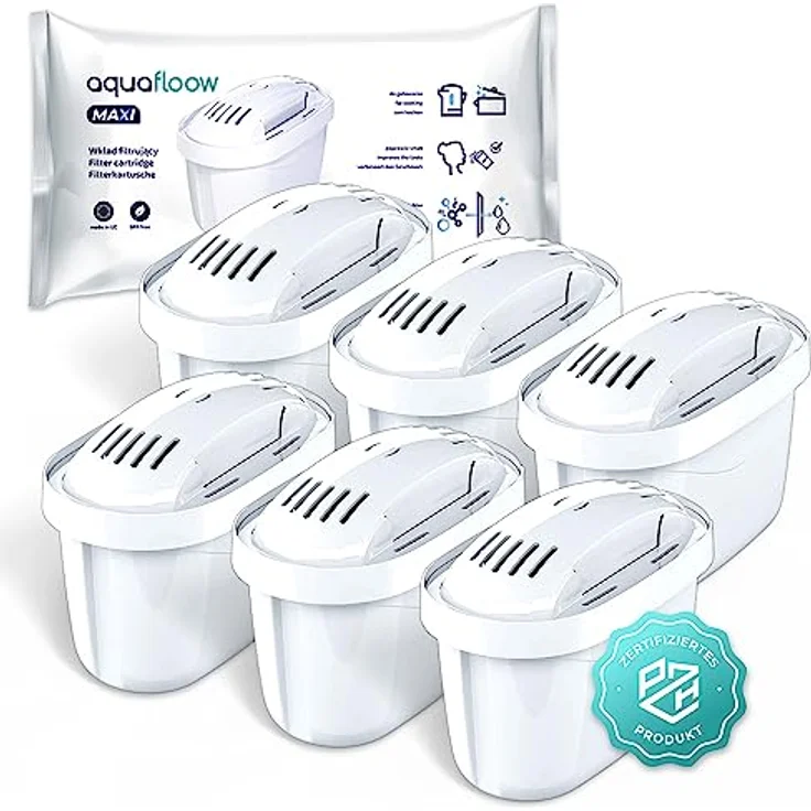 Aquafloow Wasserfilter kartuschen kompatibel mit BRITA Maxtra+, Style, Marella, Elemaris, XL, Fun - 6er Pack – Bild 1