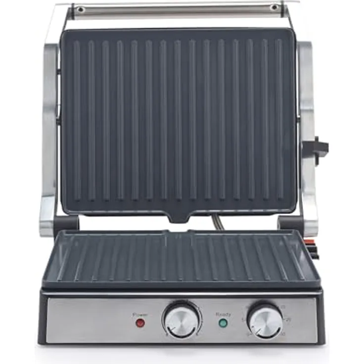 Petra PT6234VDE Kontaktgrill – Elektrogrill, PFAS-freie Keramikbeschichtung, einstellbare Temperatur und Timer, 29 x 23cm platten, 2000 W