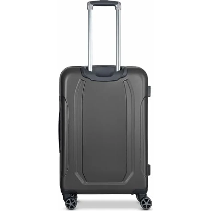 bugatti Valencia Koffer Groß | Trolley aus ABS Material mit arretierbaren Griff, Kreuzpackgurt, TSA-Schloss und Netzfach | 45 cm x 27 cm x 68 cm, Schwarz – Bild 3