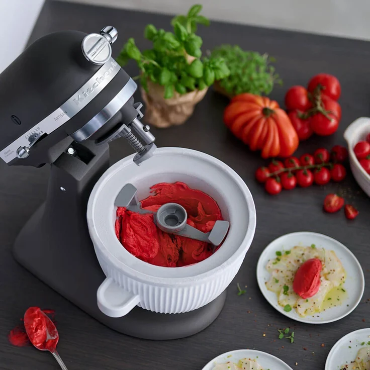 KitchenAid 5KSMICM Speiseeismaschinen-Aufsatz, neue Ausführung 2022, 1,9 Liter, inkl. Rührarm und Antriebsadapter, weiß – Bild 3