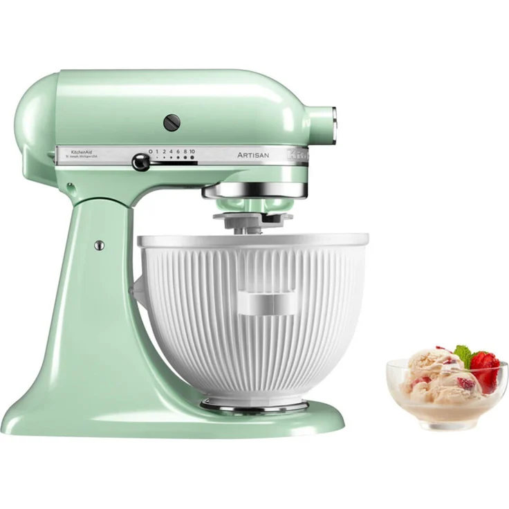 KitchenAid 5KSMICM Speiseeismaschinen-Aufsatz, neue Ausführung 2022, 1,9 Liter, inkl. Rührarm und Antriebsadapter, weiß – Bild 6