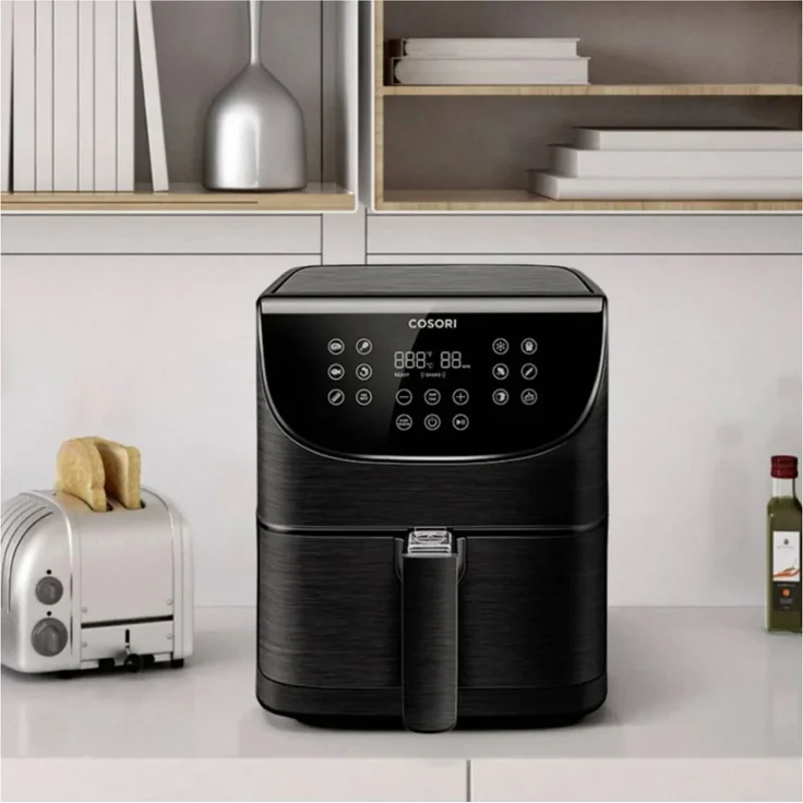 Cosori CP158-AF-RXB 5,5L XXL, Heißluftfritteuse, ohne Fett, 5,5 Liter, 1700W, Antihaftbeschichtung, Timer, Warmhalten, Vorheizen, schwarz – Bild 4