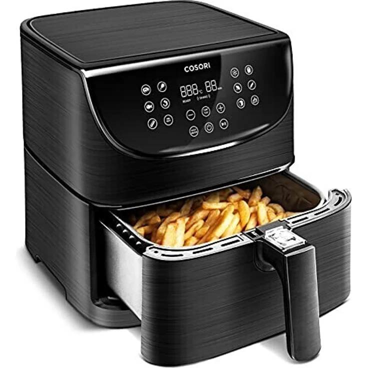 Cosori CP158-AF-RXB 5,5L XXL, Heißluftfritteuse, ohne Fett, 5,5 Liter, 1700W, Antihaftbeschichtung, Timer, Warmhalten, Vorheizen, schwarz – Bild 2