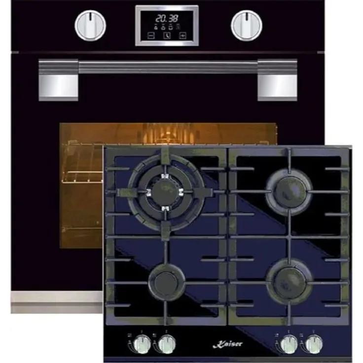 Kaiser Herdset, Elektro Backofen EH 6338s + KCG 6380 Gaskochfeld 60 cm