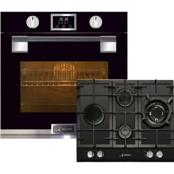 Kaiser Herdset, Elektro Backofen EH 6338s + KCG 6394 Gaskochfeld 60 cm