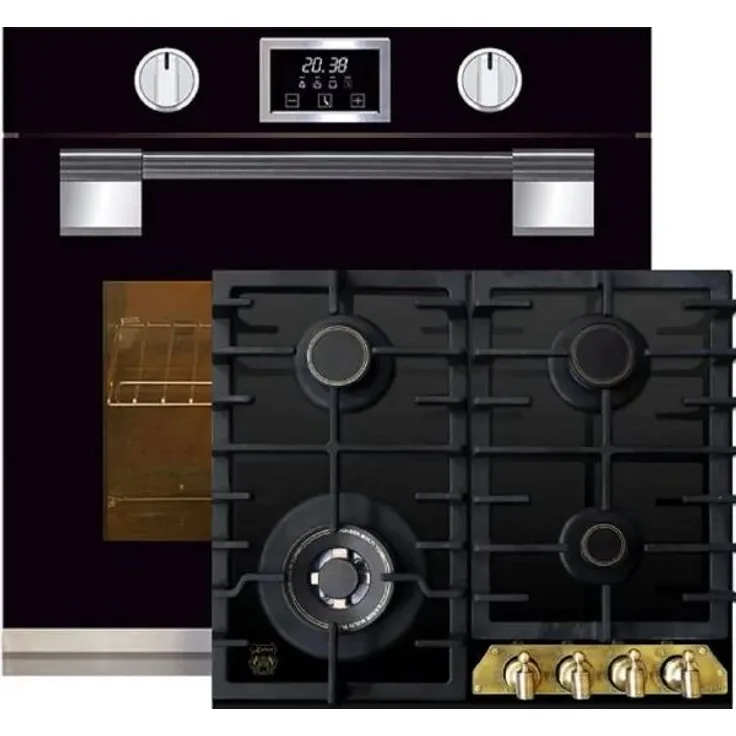 Kaiser Herdset, Elektro Backofen EH 6338s + KCG 6335 Gaskochfeld 60 cm