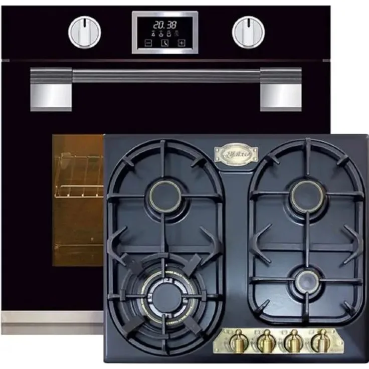 Kaiser Herdset, Elektro Backofen EH 6338s + KG 6325 Gaskochfeld 60 cm