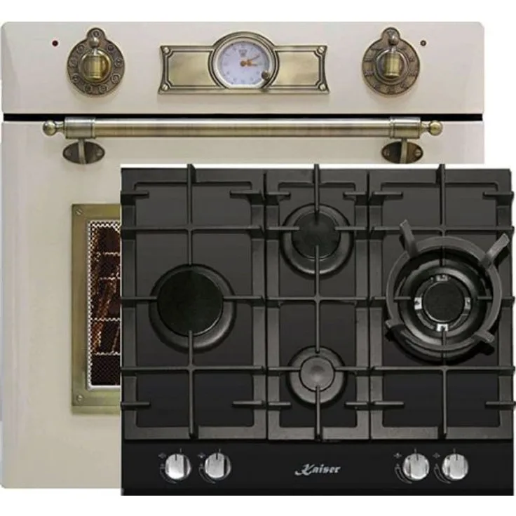 Kaiser Herdset - Elektro Einbau Backofen EH 6355 ElfEm 67L + KCG 6394 Gaskochfeld 60cm