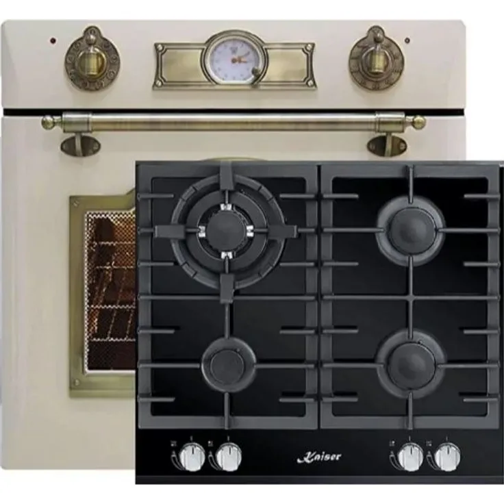 Kaiser Herdset - Elektro Einbau Backofen EH 6355 ElfEm 67L + KCG 6380 Gaskochfeld 60cm