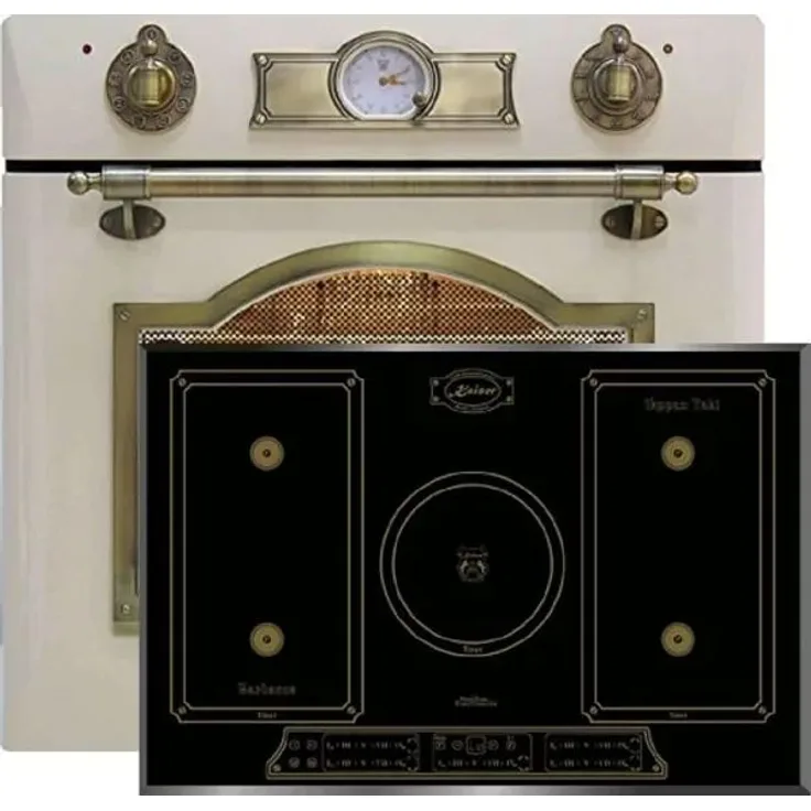 Kaiser Herdset - Elektro Einbau Backofen EH 6355 ElfEm 67L + KCT 7797 FI Em Induktions Kochfeld 77 cm