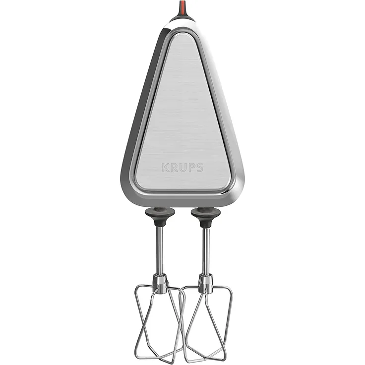 Krups GN912111 3 Mix 9000 Handmixer, 750 Watt, stufenlos regelbar, Turbotaste, Auswurffunktion, inkl. Schneebesen, Knethaken, Pürierstab-Aufsatz, Messbecher, weiß, silber – Bild 3