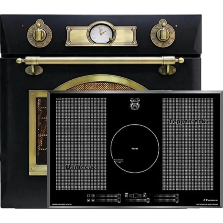 Kaiser Herdset - Retro Elektro Einbau Backofen EH 6355 EM 67L + KCT 777 FI La Perle Induktions Kochfeld 77cm