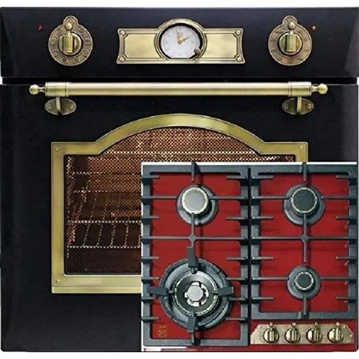 Kaiser Herdset - Retro Elektro Einbau Backofen EH 6355 EM 67L + KCG 6335 Gaskochfeld 60cm