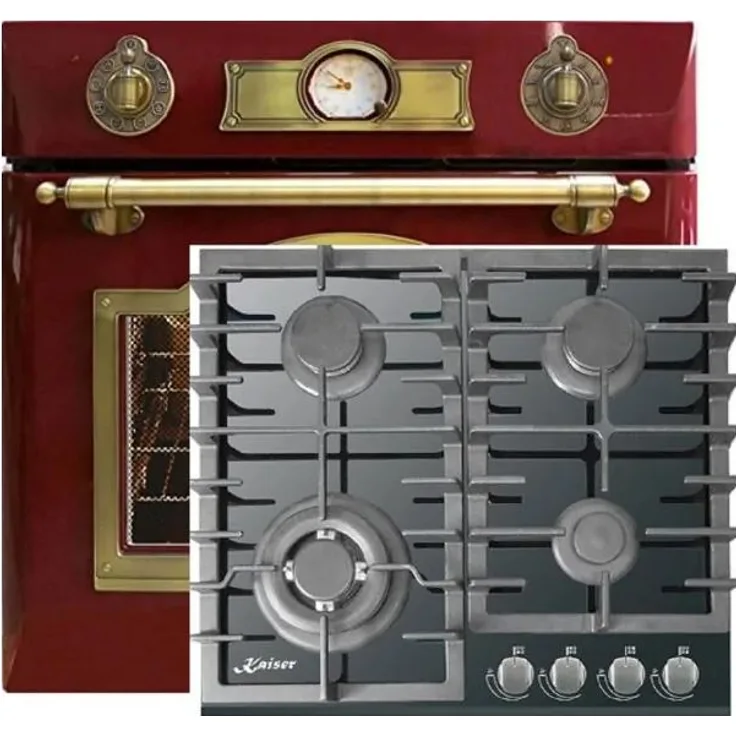 Kaiser Herdset - Elektro Einbau Backofen EH 6355 RotEm 67L + KCG 6383 Gaskochfeld 60cm