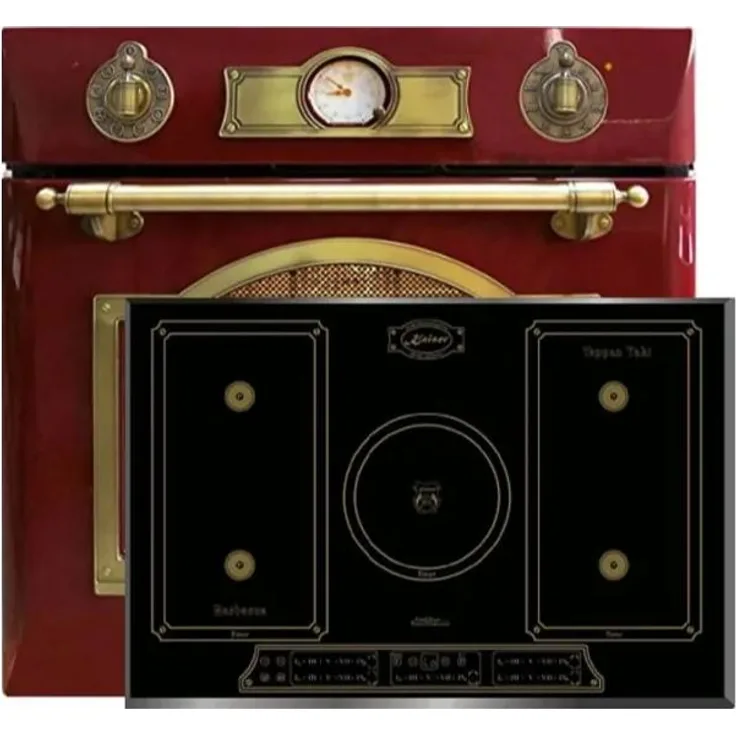 Kaiser Herdset - Elektro Einbau Backofen EH 6355 RotEm 67L + KCT 7797 FI Em Induktions Kochfeld 77 cm