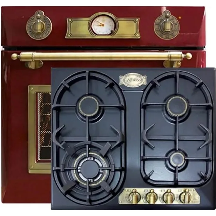 Kaiser Herdset - Elektro Einbau Backofen EH 6355 RotEm 67L + KG 6325 Em Gaskochfeld 60 cm