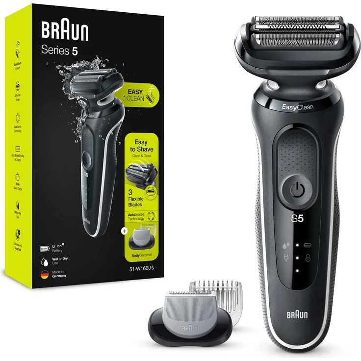 Braun Series 5 - 51-W1600s Herrenrasierer + BodyGroomer Aufsatz - schwarz & weiß – Bild 3