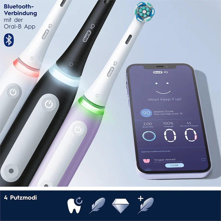 Oral-B iO Series 4 elektrische Zahnbürste mit Reiseetui Matt Black – Bild 8