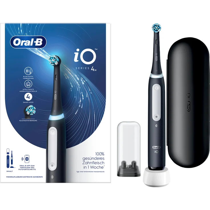 Oral-B iO Series 4 elektrische Zahnbürste mit Reiseetui Matt Black – Bild 2