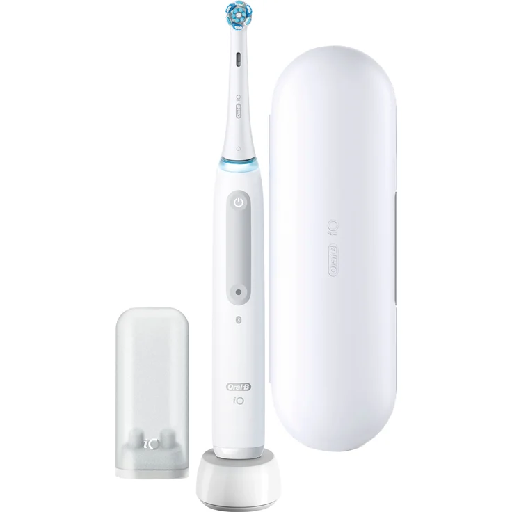 Oral-B iO Series 4 elektrische Zahnbürste mit Reiseetui Quite White – Bild 1