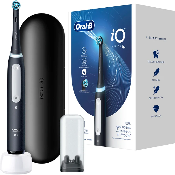 Oral-B iO Series 4 elektrische Zahnbürste mit Reiseetui Matt Black – Bild 3