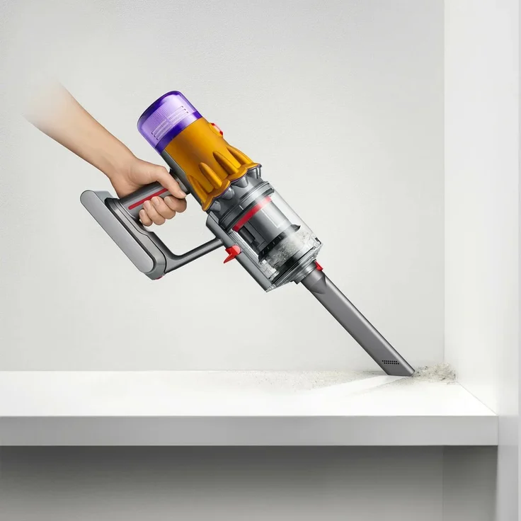 Dyson V12 Detect Slim Absolute Handstaubsauger 2022, 60 min Akkubetrieb, Akkuwechsel-Option, 394167-01, Nickel Satin Gelb – Bild 9