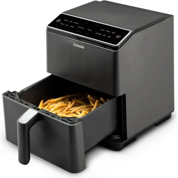 Cosori Dual Blaze XXL Heißluftfritteuse, ohne Fett, 1700 W, 6,4 Liter, bis 205 °C, antihaftbeschichtet, LED-Display, Kunststoff, Metall, schwarz – Bild 3