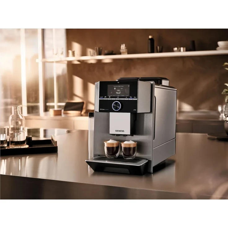Siemens EQ.9 plus connect s500 Kaffeevollautomat TI9558X1DE, automatische Reinigung, Personalisierung, extra leise, 1.500 Watt, Edelstahl, mit Milchsystem und integriertem Mahlwerk – Bild 7