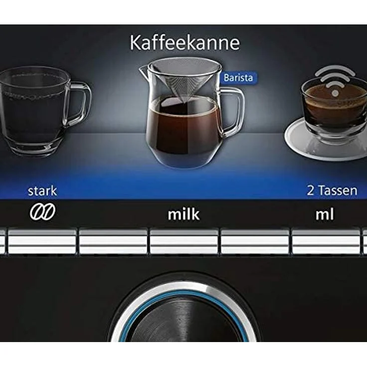 Siemens TI957FX5DE EQ.9 PLUS Connect s700 Kaffeevollautomat mit integriertem Mahlwerk, 19 bar Pumpendruck, Tassenwärmer, schwarz – Bild 5