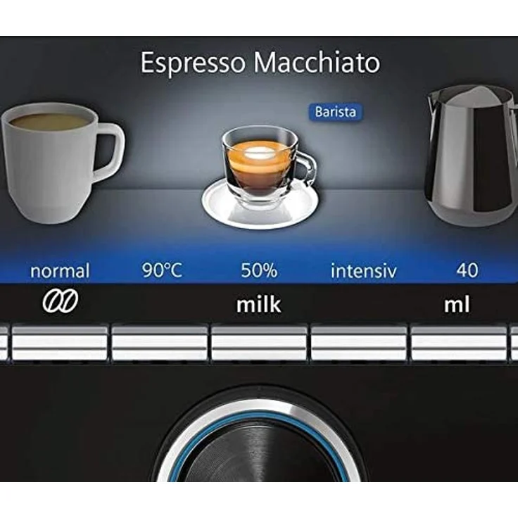 Siemens TI957FX5DE EQ.9 PLUS Connect s700 Kaffeevollautomat mit integriertem Mahlwerk, 19 bar Pumpendruck, Tassenwärmer, schwarz – Bild 6