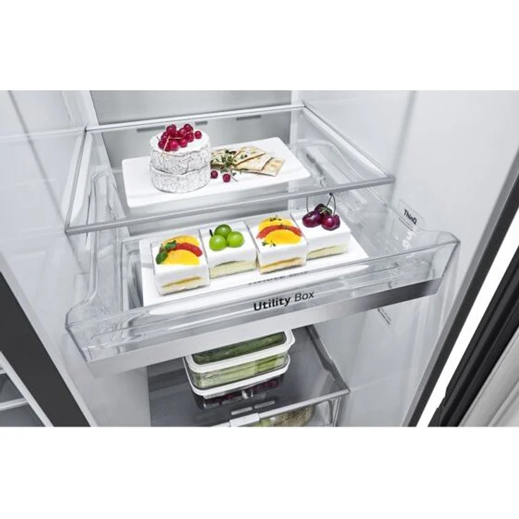 LG GSXB90MCDE Side-by-Side-Kühlschrank, freistehend, matt black steel, NoFrost, Schnellkühlen, Wasser- und Eiswürfelspender, Festwasseranschluss, Breite 91.3 cm, Energieklasse E – Bild 8