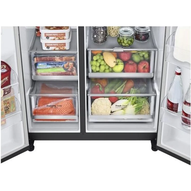 LG GSXB90MCDE Side-by-Side-Kühlschrank, freistehend, matt black steel, NoFrost, Schnellkühlen, Wasser- und Eiswürfelspender, Festwasseranschluss, Breite 91.3 cm, Energieklasse E – Bild 9