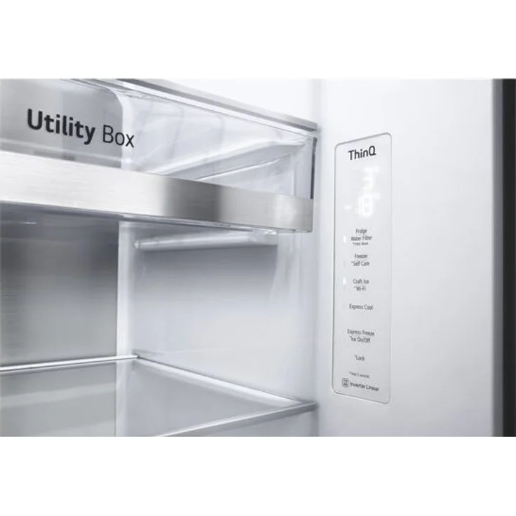 LG GSXB90MCDE Side-by-Side-Kühlschrank, freistehend, matt black steel, NoFrost, Schnellkühlen, Wasser- und Eiswürfelspender, Festwasseranschluss, Breite 91.3 cm, Energieklasse E – Bild 11