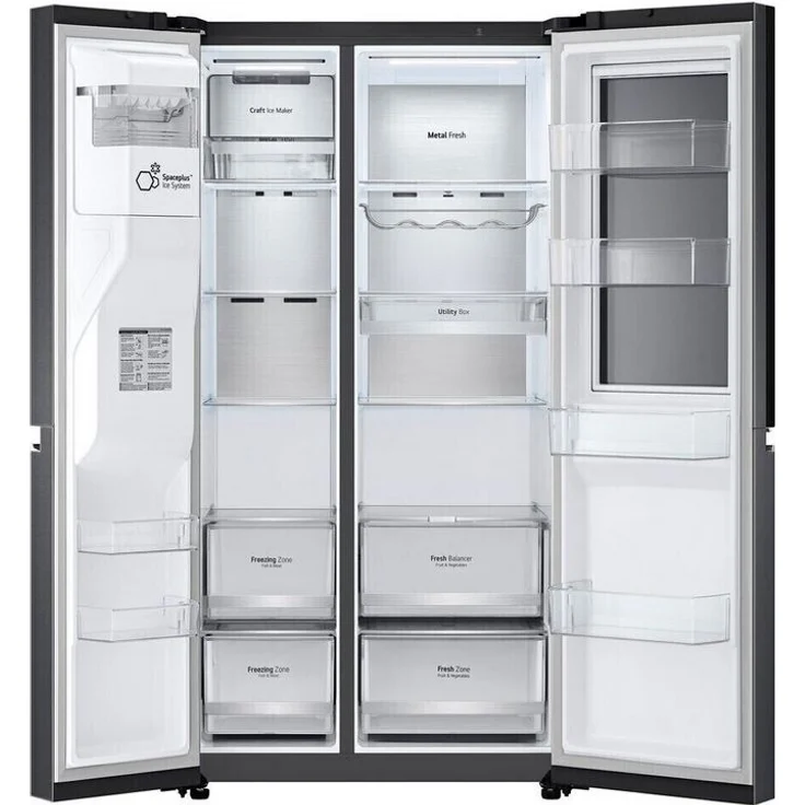 LG GSXB90MCDE Side-by-Side-Kühlschrank, freistehend, matt black steel, NoFrost, Schnellkühlen, Wasser- und Eiswürfelspender, Festwasseranschluss, Breite 91.3 cm, Energieklasse E – Bild 3