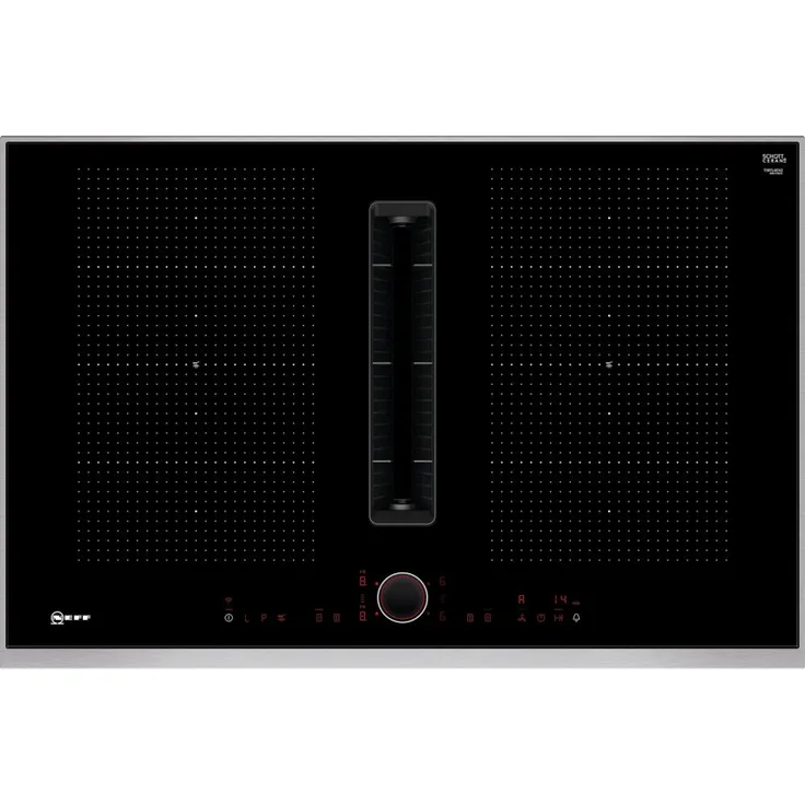 Neff T58TL6EN2 Induktionskochfeld mit Dunstabzug, N 90, Breite 80 cm, Flex Induktion, TwistPad, Power Move, PowerTransfer, Automatic Air-Sensor, mit rahmen aufliegend, schwarz - Preisvergleich