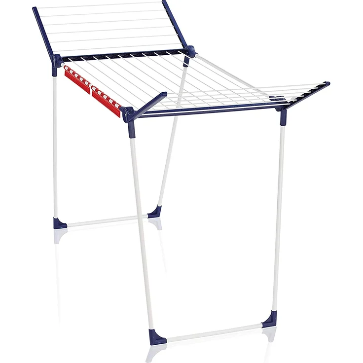 Leifheit Pegasus 180 Solid Wäscheständer mit Flügeln, 18 m Trockenlänge, für 2 WL, inkl. 2 Kleinteilehalter, für drinnen & draußen 81514, energiesparend – Bild 1