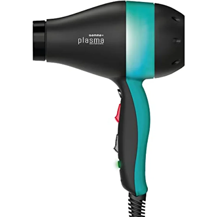 GAMMAPIU' PLASMA BACTERICIDAL Professioneller Haartrockner mit Desinfektionswirkung Schwarz/Grün, Made in Italy, Professioneller Haartrockner mit bakterizider UV-Lampe 1700-2000W – Bild 1